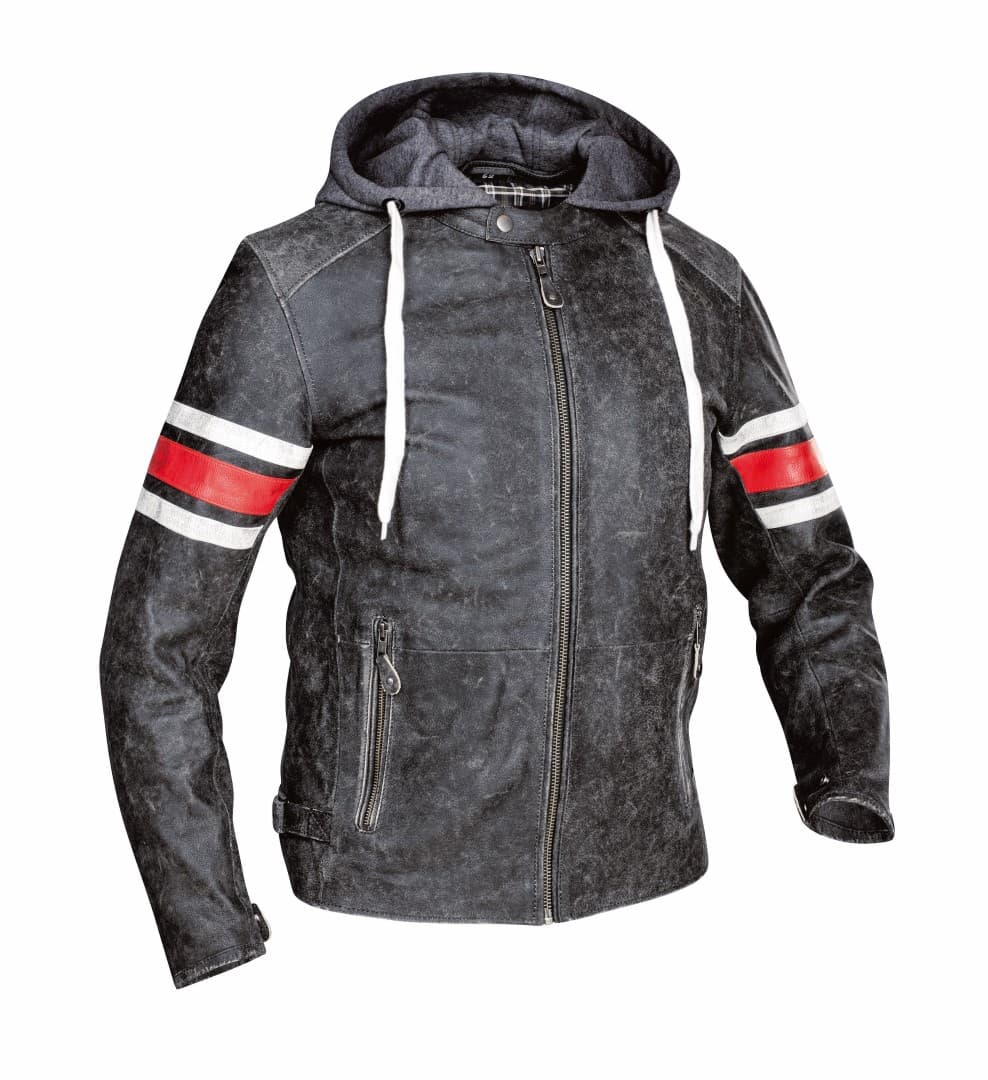 Jacke VINTAGE HOODYLEATHER used black/red 54