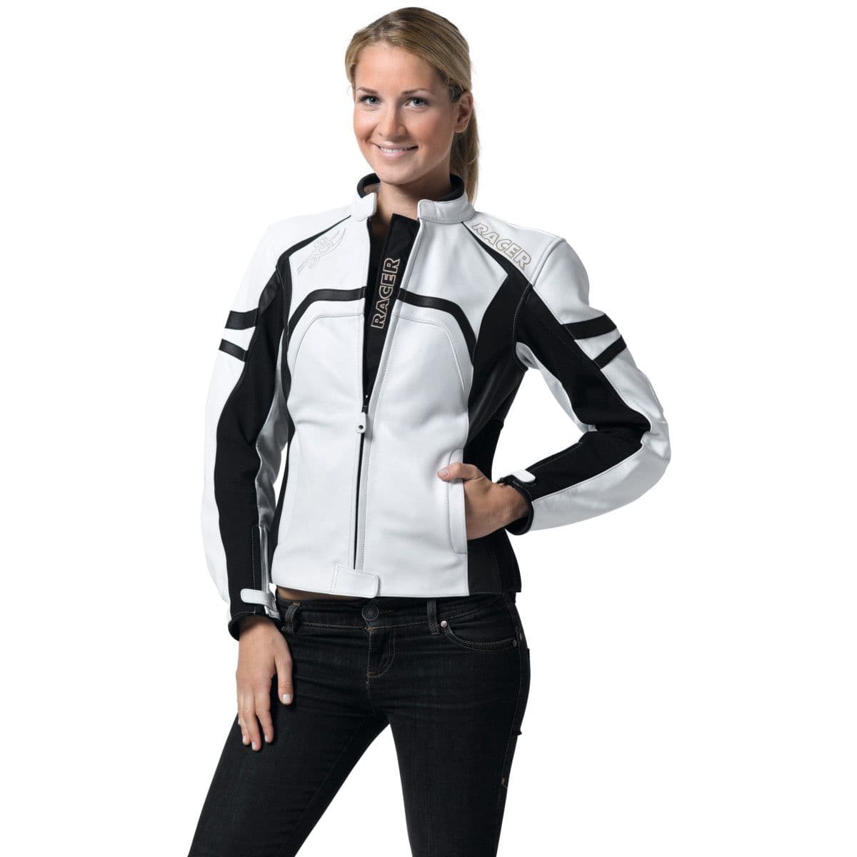 Racer Damen Lederjacke/Motorradjacke